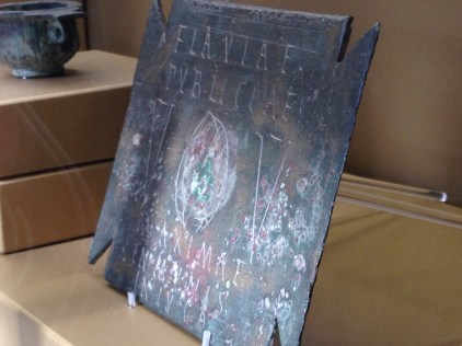 Bronze Plaque of Flavia Publicia (Photo Taken by Sarah E. Bond at the Vatican Museums). 