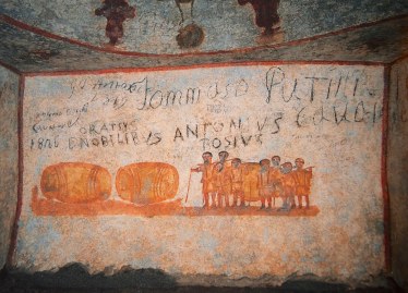 Fresco from the catacomb of Priscilla. Photo Credit: David Macchi. 
