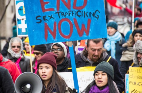 March in Toronto earlier this year to protest sex trafficking. Picture via Glammonitor. 