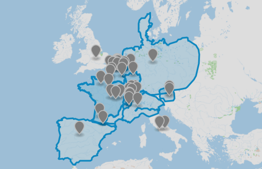 Screenshot Map of Caesar's Gallic War (See interactive one here) made by Sarah Bond, but using as a base the KML file created by the DCC commentary. Check it out here. 
